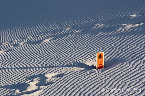 White Sands_31887.jpg - Disappearing trail marker photographed along the Alkali Flat Trail at the White Sands National Monument near Alamogordo, New Mexico, USA.